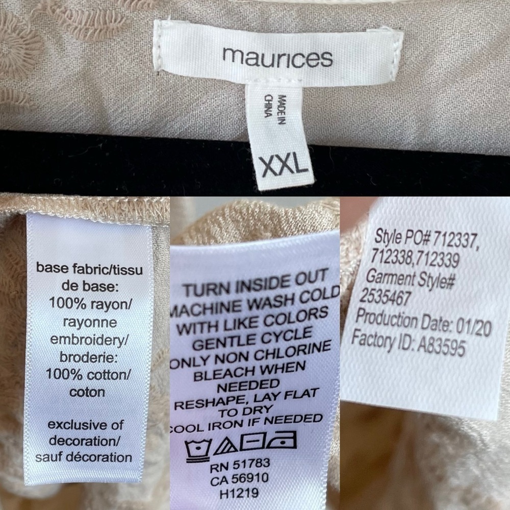 MAURICES Floral Embroidered Short Sleeve Peplum Wrap Blouse Ballet Pink XXL - Picture 5 of 7